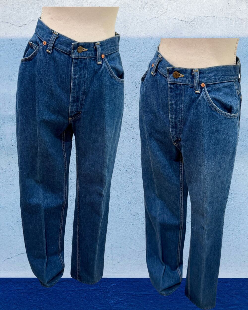 Vintage 70s 80s Lee Riders High Waisted Mom Jeans Made in USA Dark Wash 26X33